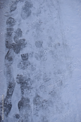 雪の中の足跡