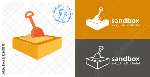 sandbox flat icon. line icon