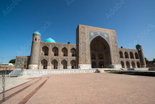 Registan square on a sunny day in Samarkand  Uzbekistan