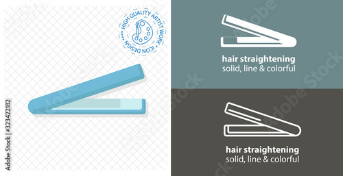 straightening forceps flat icon. line icon