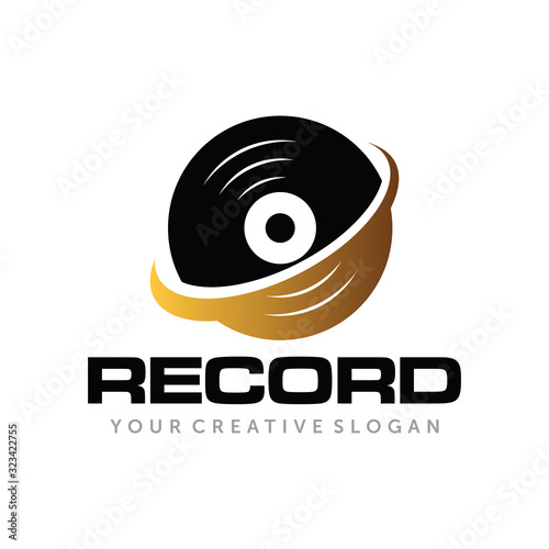 Music Record, Music Studio Record, Music Logo Vector