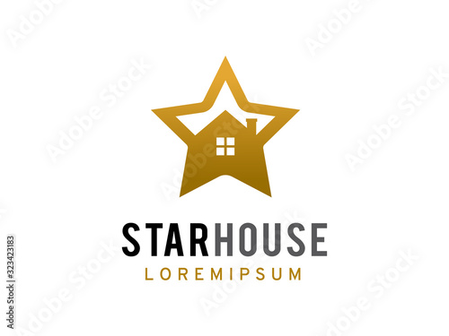 Star house logo template design, icon, symbol