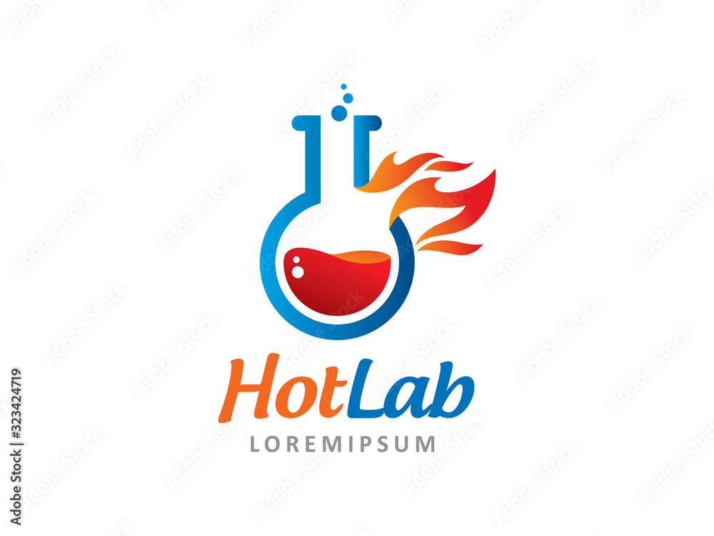 Hot lab logo template design, icon, symbol Stock Vector Adobe Stock