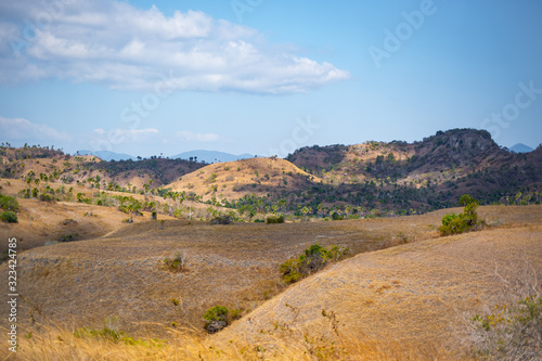 komodo national park landscape with mountains
