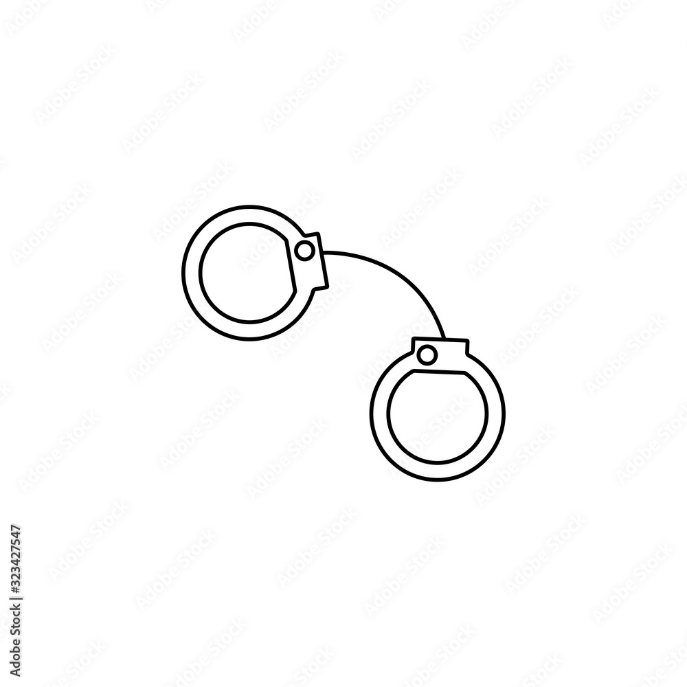 Handcuffs outline icon. linear style sign for mobile concept and web design. Police handcuffs simple line vector icon. Symbol, logo illustration. Eps 10. Handcuffs outline icon. linear style sign for mobile concept and web design. Police handcuffs simple line vector icon. Symbol, logo illustration. Eps 10.