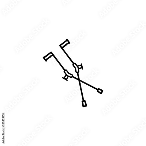 Crutch walk icon. Simple line, outline vector elements of traumatology icons for ui and ux, website or mobile application