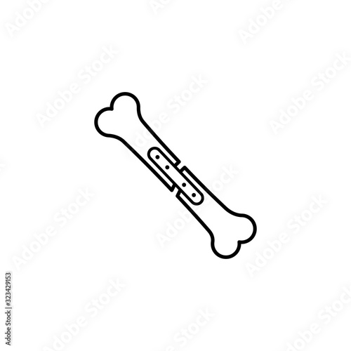 Bone bandage crack icon. Simple line, outline vector elements of traumatology icons for ui and ux, website or mobile application