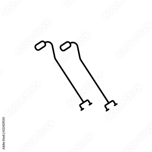 Cane crutch medical stick walking icon. Simple line, outline vector elements of traumatology icons for ui and ux, website or mobile application