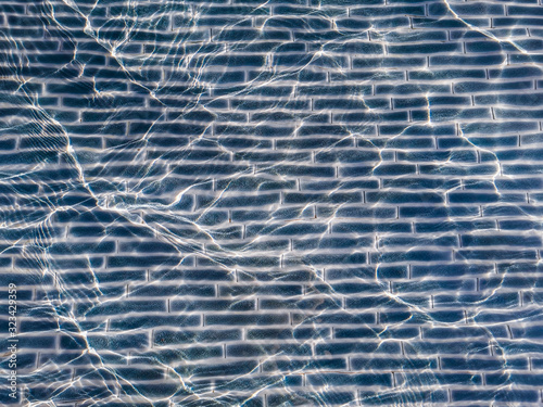Swimming pool bottom ripple and flow with wave background