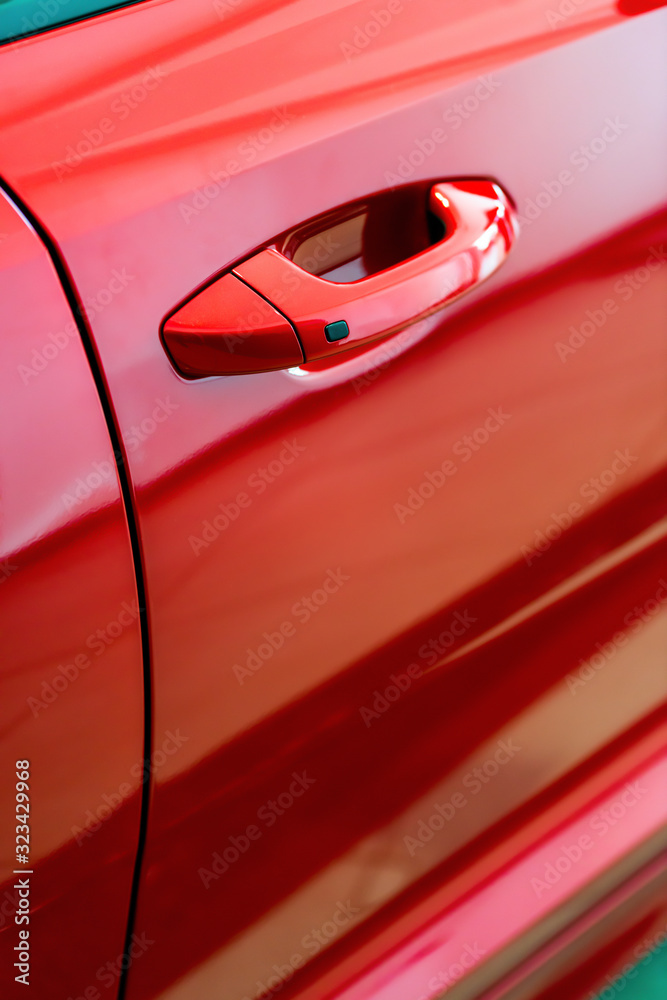 red car door handle