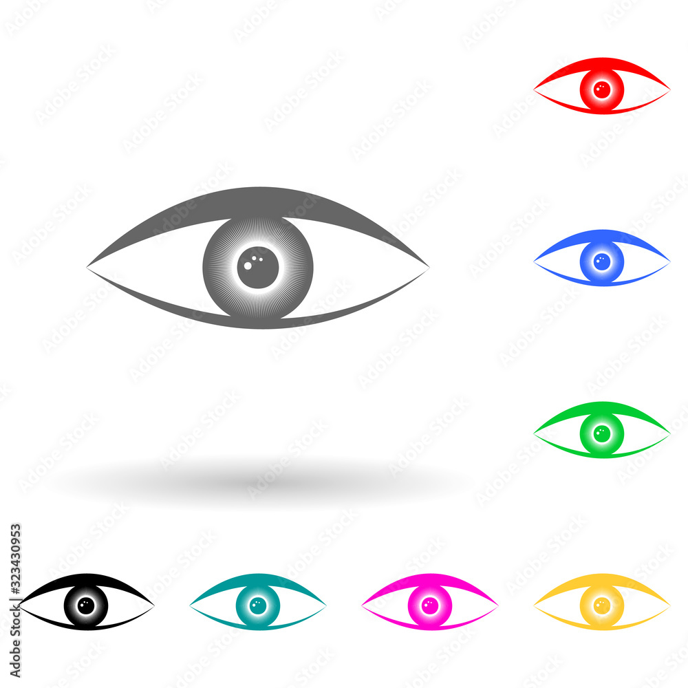human eye multi color style icon. Simple glyph, flat vector of human parts icons for ui and ux, website or mobile application human eye multi color style icon. Simple glyph, flat vector of human parts icons for ui and ux, website or mobile application