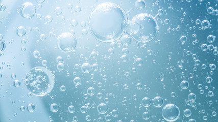 Abstract Blue water bubbles background