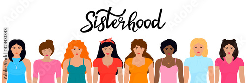 Sisterhood. International Women's Day. Girl Power, union, struggle, confrontation