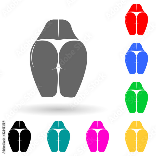women's ass multi color style icon. Simple glyph, flat vector of human parts icons for ui and ux, website or mobile application