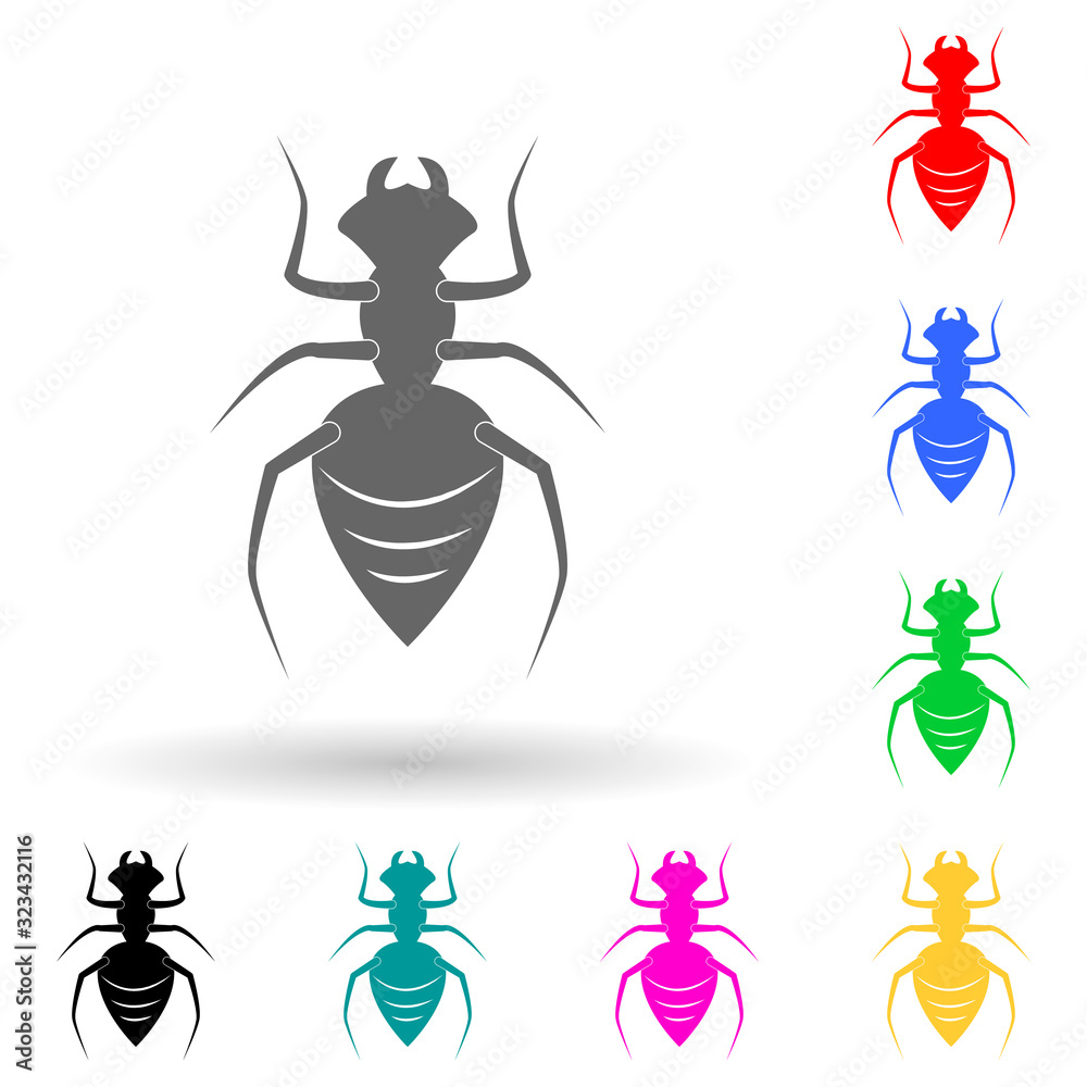ant multi color style icon. Simple glyph, flat vector of insect icons for ui and ux, website or mobile application ant multi color style icon. Simple glyph, flat vector of insect icons for ui and ux, website or mobile application
