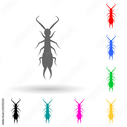 earwig multi color style icon. Simple glyph, flat vector of insect icons for ui and ux, website or mobile application © rashadaliyev