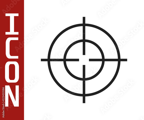 Black line Target sport icon isolated on white background. Clean target with numbers for shooting range or shooting. Vector Illustration