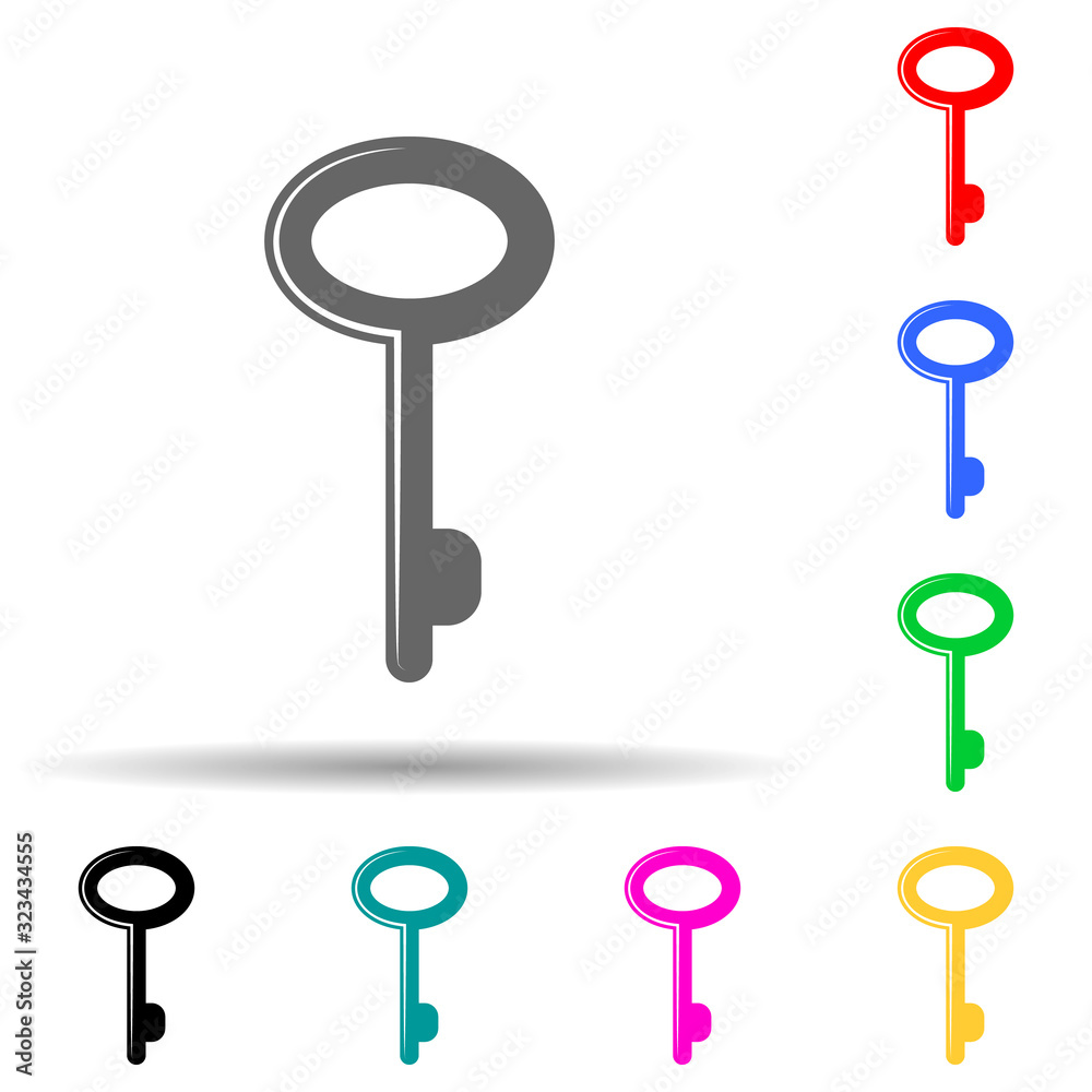 key multi color style icon. Simple glyph, flat vector of lock and keys icons for ui and ux, website or mobile application key multi color style icon. Simple glyph, flat vector of lock and keys icons for ui and ux, website or mobile application