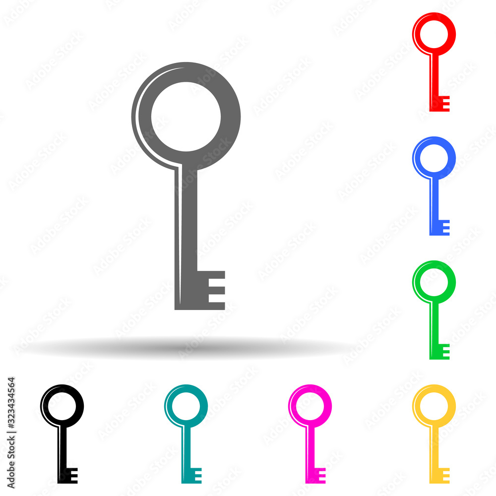 key multi color style icon. Simple glyph, flat vector of lock and keys icons for ui and ux, website or mobile application key multi color style icon. Simple glyph, flat vector of lock and keys icons for ui and ux, website or mobile application