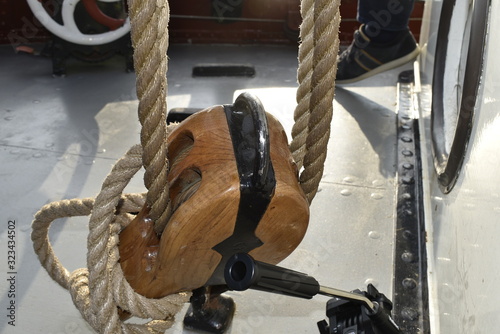 old rigging  marine rope photo