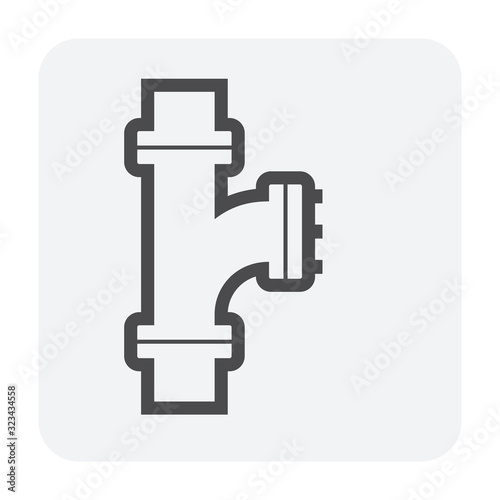 Pipe icon and flange fitting for pipeline connection with valve and other pipe. For transportation liquid or gas i.e.crude, oil, natural gas, sewage, wastewater. Also for plumbing and irrigation.