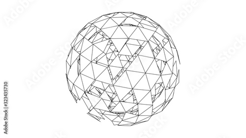 Abstract geometric sphere design, modern pattern, vector illustration