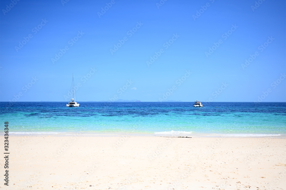 the beach tropical andaman, phuket, thailand on sandy shore. Beautiful Summer holiday