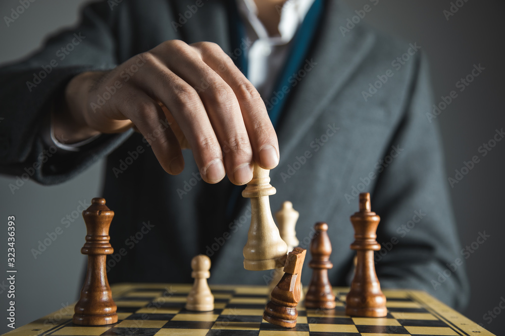 custom made wallpaper toronto digitalhands confident businessman colleagues playing chess game