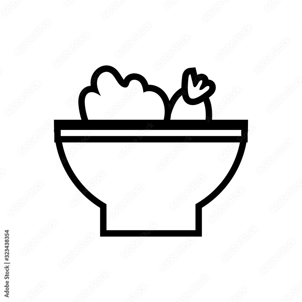 bowl with fresh carrot and lettuce vegetables line style bowl with fresh carrot and lettuce vegetables line style
