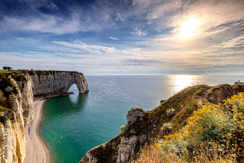 Nature has carved fabulous shapes out of the white cliffs at Etretat.The extraordinary site drew Impressionist painters aplenty.  photo