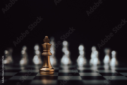 Business leader concept. Chess board game strategy planning and competition