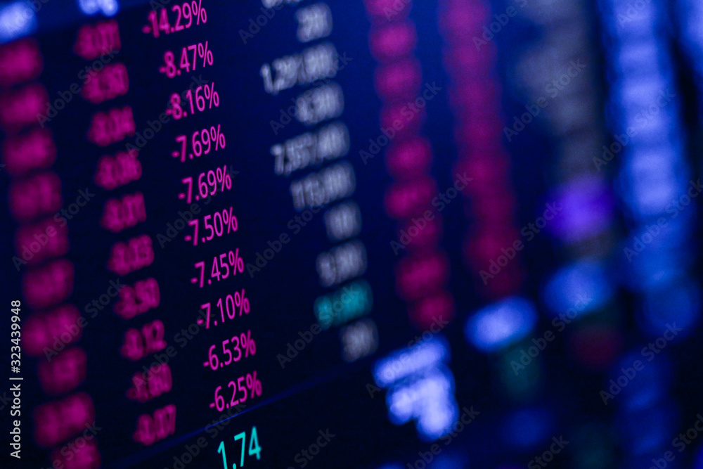 Stock exchange market chart, Stock market data on LED display. Business analysis concept. Stock exchange market chart, Stock market data on LED display. Business analysis concept.