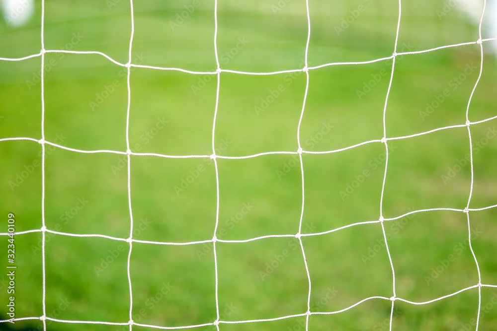 Football or soccer net with blured background