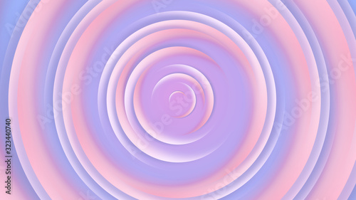 Pink purple circles abstract background.3D illustration with paper cut style.