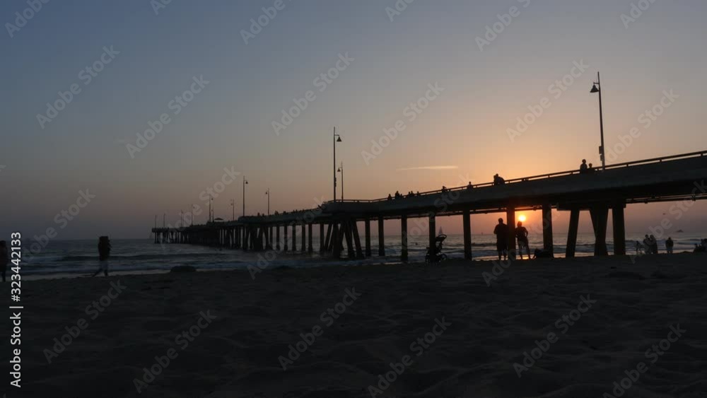 Sunset at santa monica pier. Los Angeles sunset timelapse Sunset at santa monica pier. Los Angeles sunset timelapse
