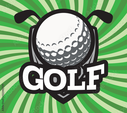 Vector color sports template for golf team