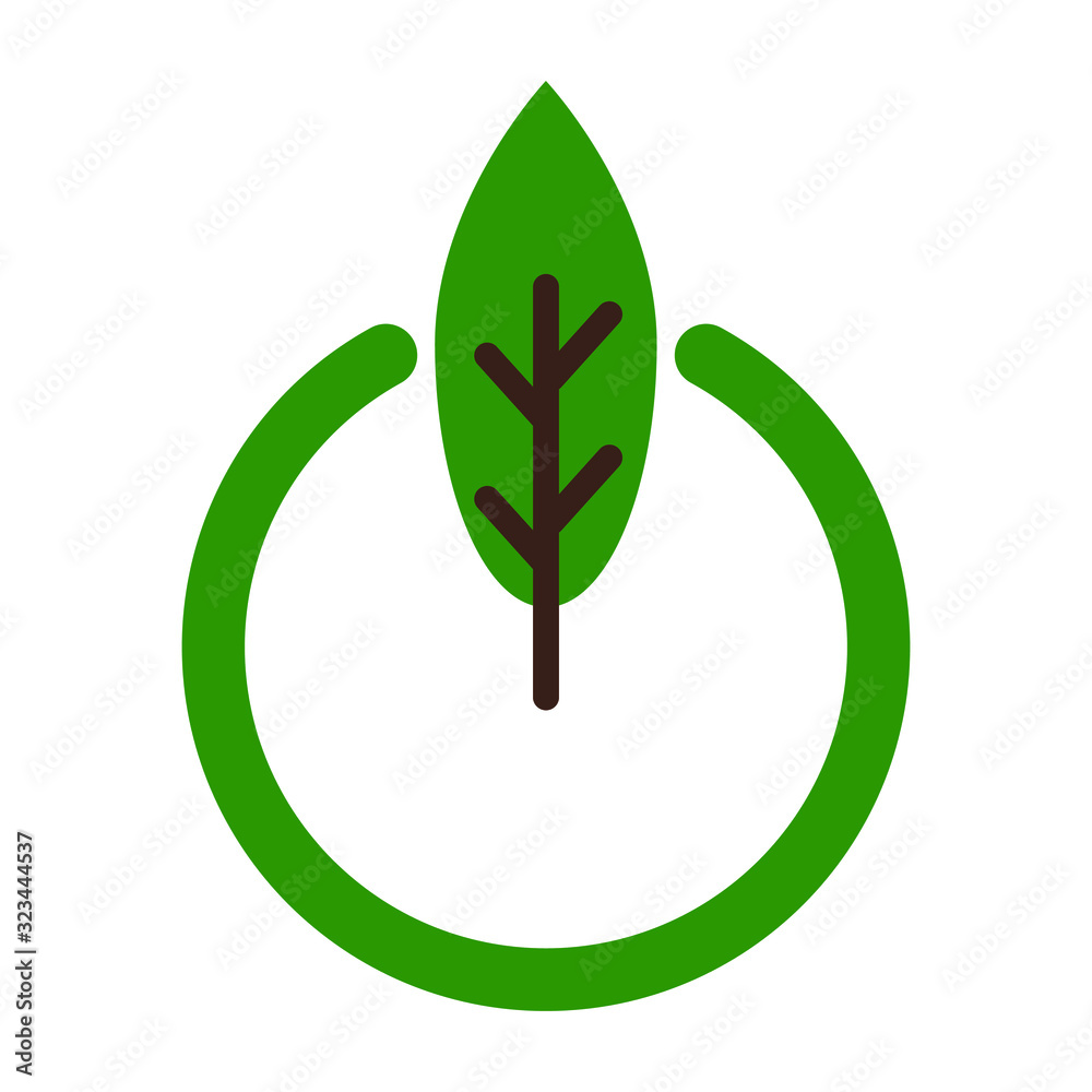 go green power button logo