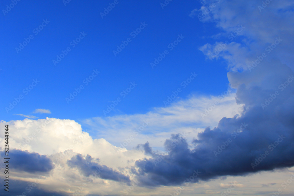 Big white clouds on a high blue sky