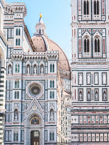 View of Santa Maria del Fiore cathedral and the Campanile di Giotto