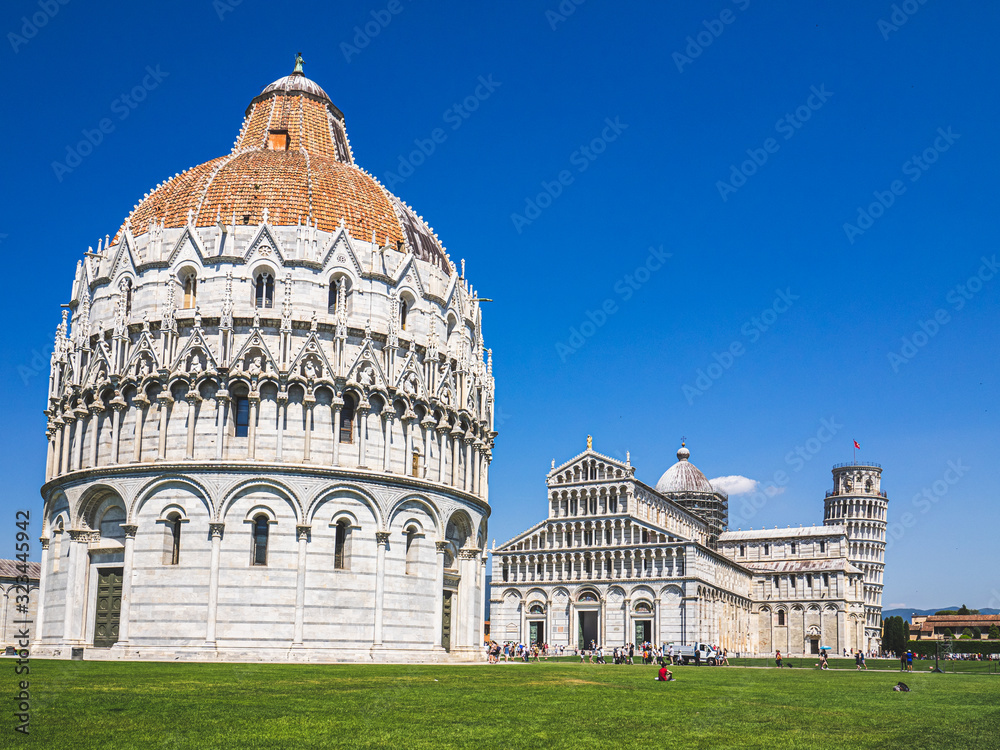 View of the San Giovanni Baptistery in Pisa