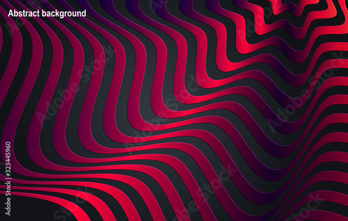 Black paper cut background. Abstract realistic papercut decoration with wavy edges and gradient. Cover layout template. Vector