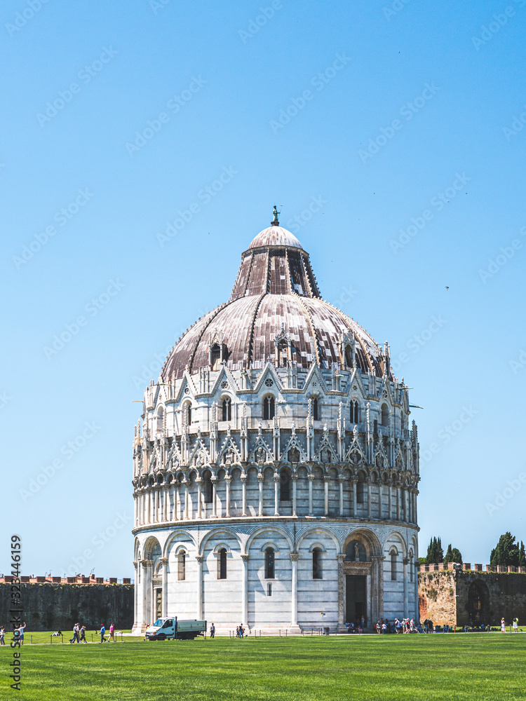 View of the San Giovanni Baptistery in Pisa