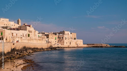 Panoramic view of Giovinazzo. Puglia. Italy. Time-lapse. 
