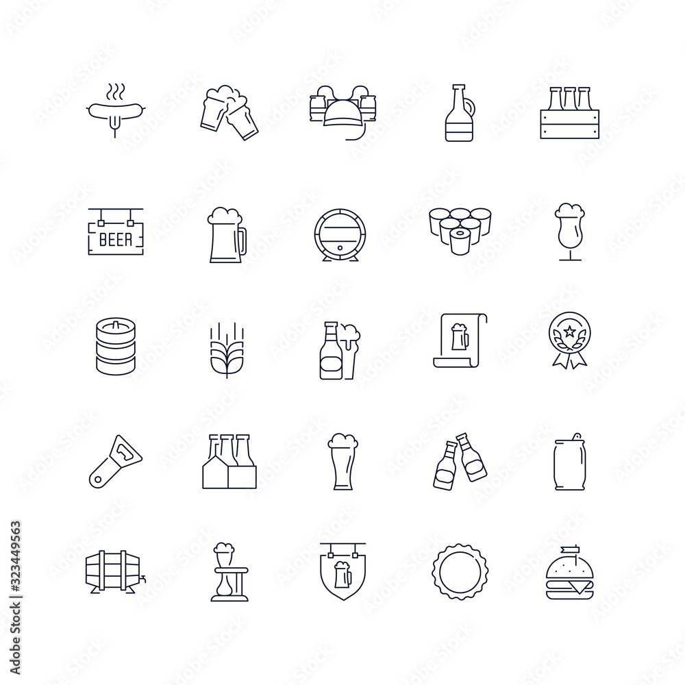 Line icons set. Beer pack. Vector illustration Line icons set. Beer pack. Vector illustration