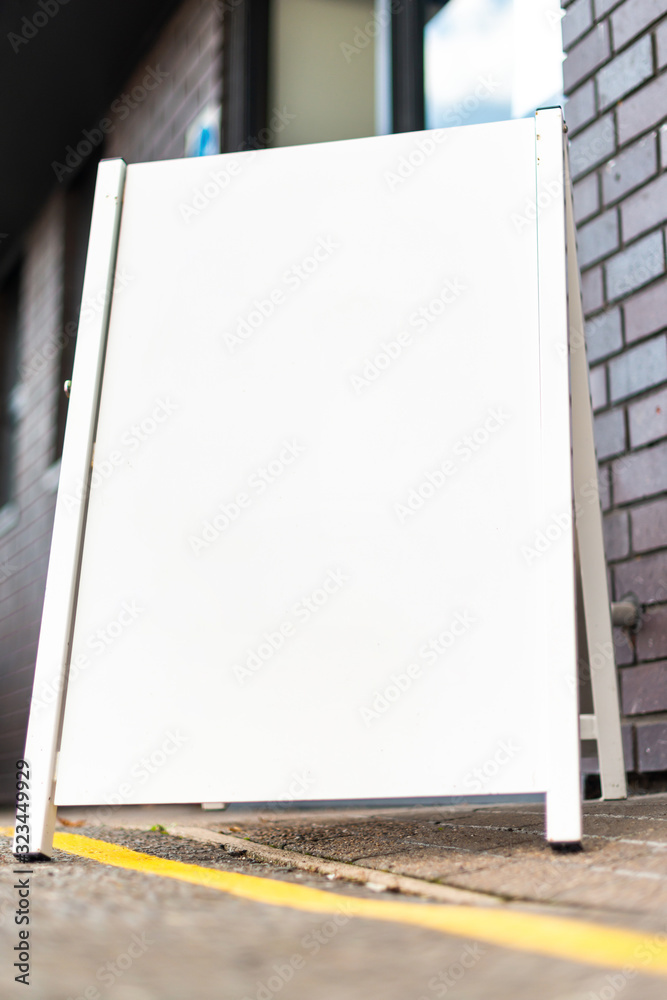 Close Up of Blank A board, pavement sign. Close Up of Blank A board, pavement sign.