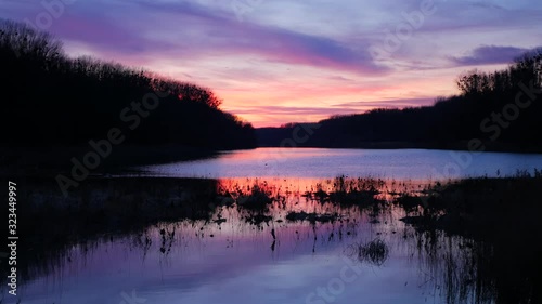 Wallpaper Mural Bright Orange and Pink and Purple Sky and River in the Wetlands Torontodigital.ca