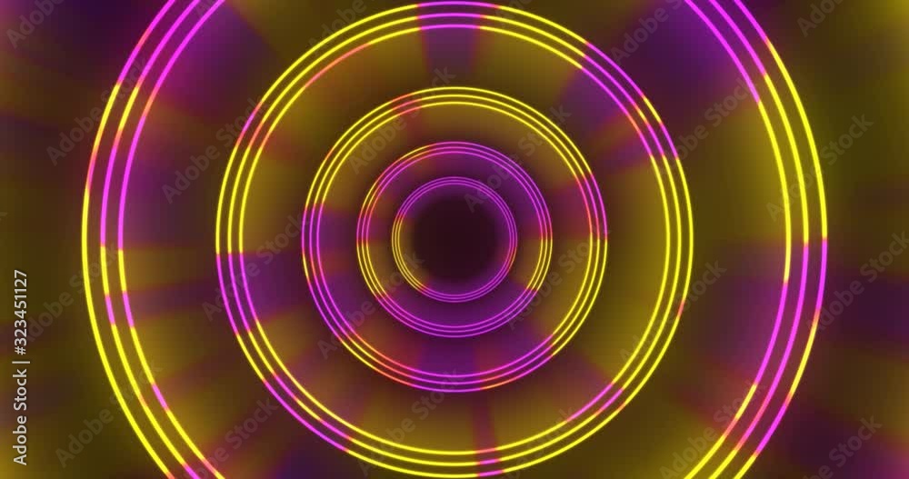 Vj futuristic neon tunnel in cirlce form.