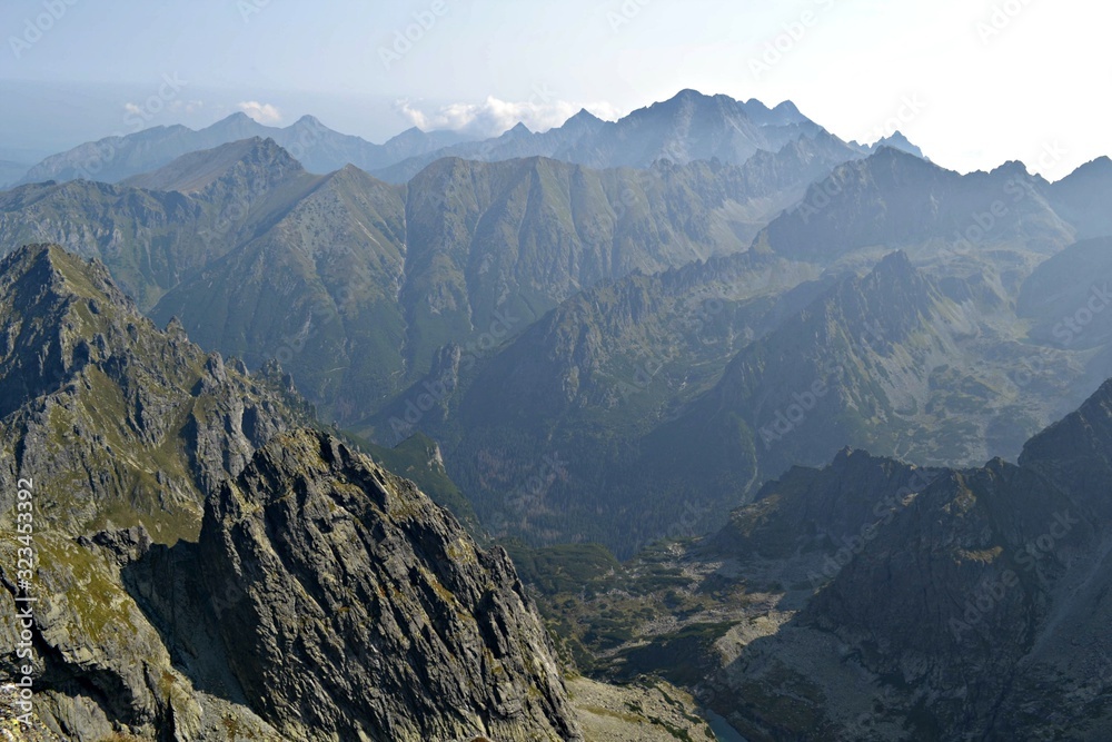 Tatrzańska panorama, widok z przełęczy pod rysami, Polska
