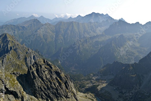 Tatrzańska panorama, widok z przełęczy pod rysami, Polska