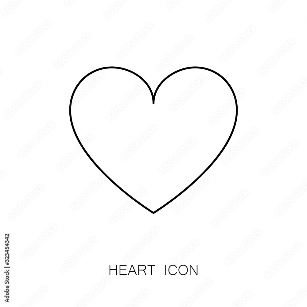 Heart Simple Icon Line Style on White